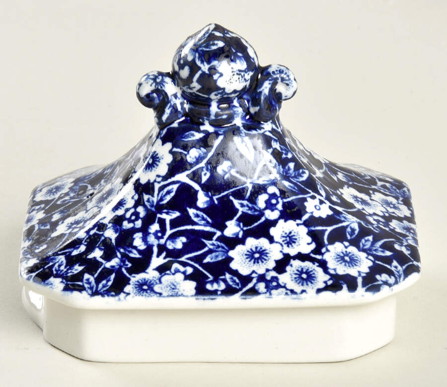 Calico Blue (Burleigh Stamp) Lid for Teapot by Staffordshire-1