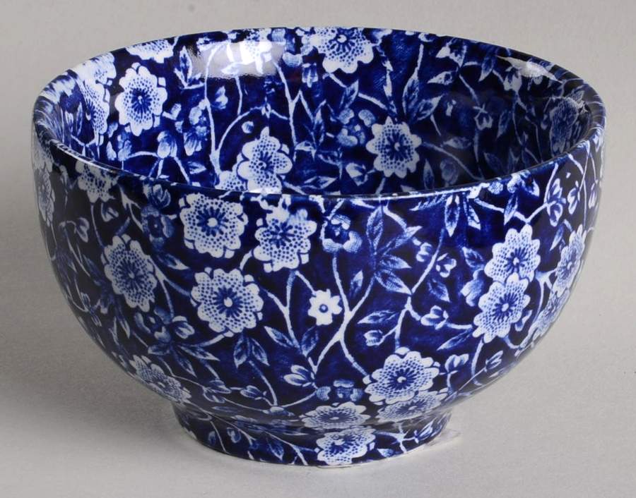 Calico Blue (Burleigh Stamp) Rice Bowl by Staffordshire-1