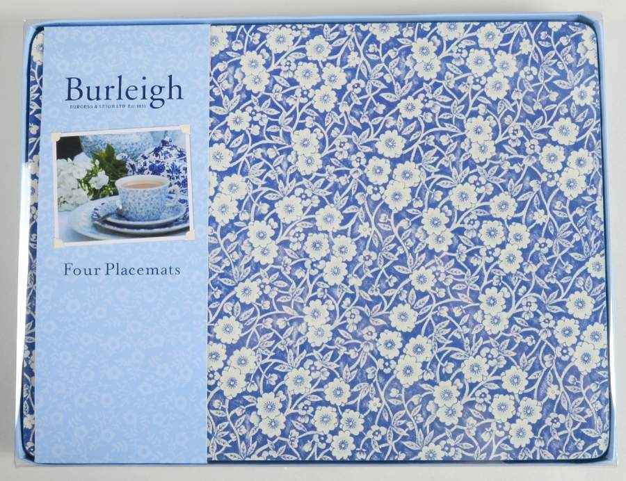 Calico Blue (Burleigh Stamp) Corkboard Placemat - Set of 4 by Staffordshire-1