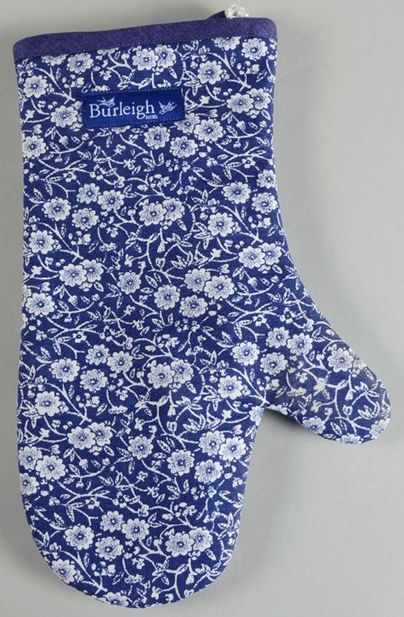 Calico Blue (Burleigh Stamp) Cloth Oven Mitt by Staffordshire-1