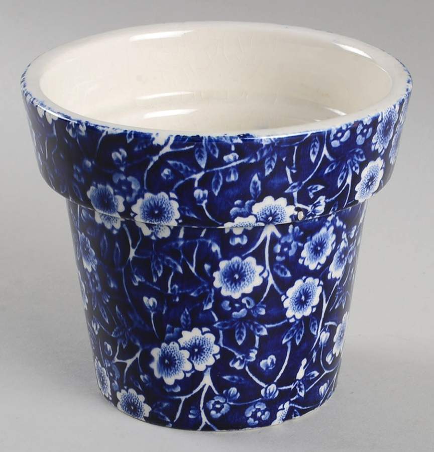 Calico Blue (Burleigh Stamp) 3" Flower Pot by Staffordshire-1