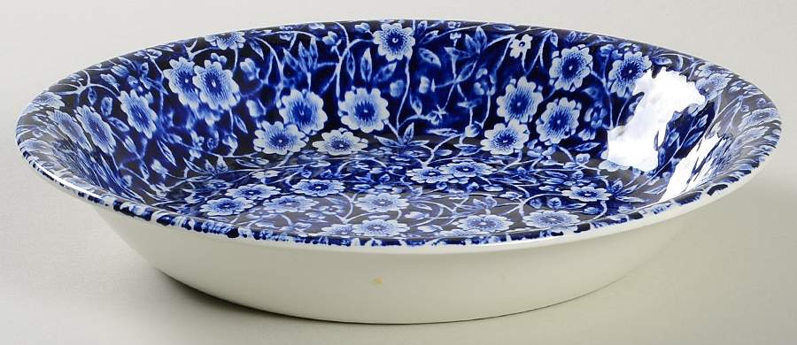Calico Blue (Burleigh Stamp) Coupe Soup Bowl by Staffordshire-1