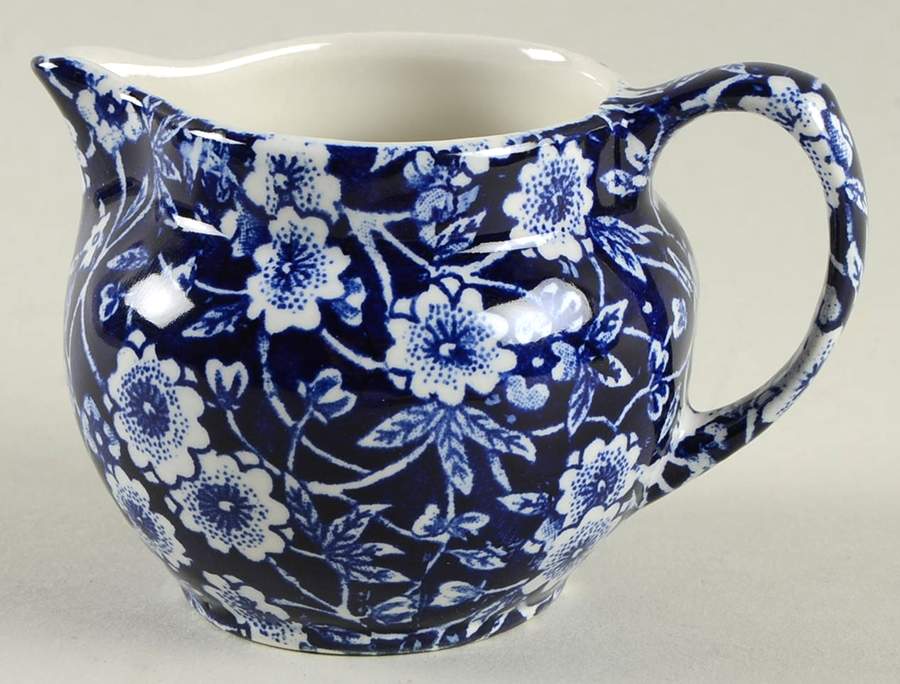 Calico Blue (Burleigh Stamp) Mini Creamer by Staffordshire-1