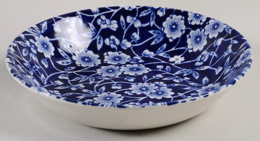 Calico Blue (Burleigh Stamp) Butter Pat by Staffordshire-1