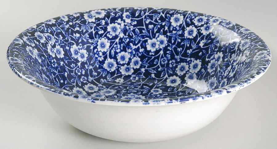 Calico Blue (Burleigh Stamp) 9" Round Vegetable Bowl by Staffordshire-1