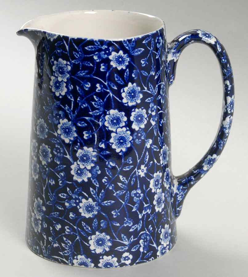 Calico Blue (Burleigh Stamp) Medium Tankard Jug by Staffordshire-1