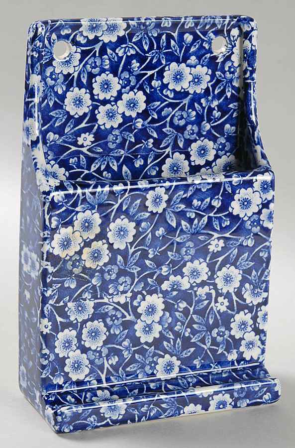Calico Blue (Burleigh Stamp) Letter Rack by Staffordshire-1