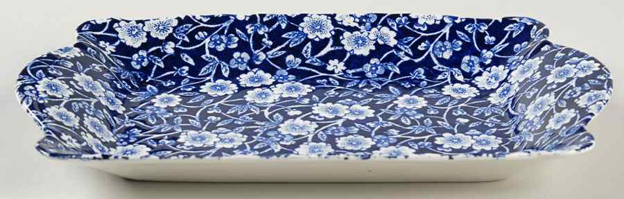 Calico Blue (Burleigh Stamp) Tray for Mini Creamer & Open Sugar by Staffordshire-1
