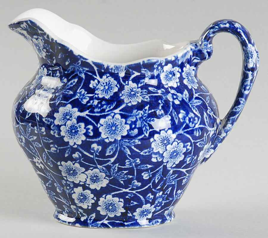 Calico Blue (Burleigh Stamp) Creamer by Staffordshire-1