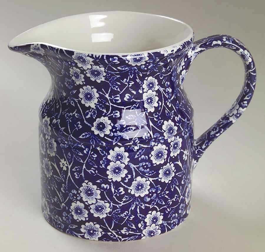 Calico Blue (Burleigh Stamp) 20 Oz Milk Jug by Staffordshire-1