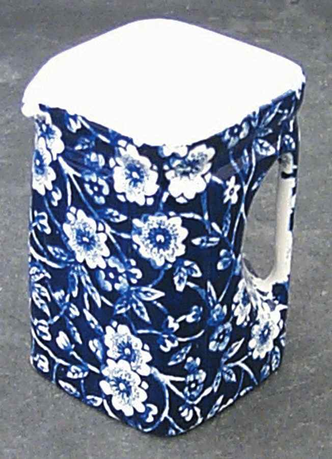 Calico Blue (Burleigh Stamp) Square Creamer by Staffordshire-1