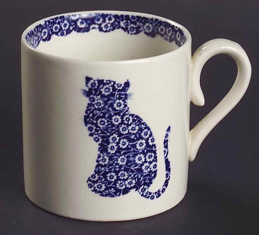Calico Blue (Burleigh Stamp) Child's Mug by Staffordshire-1