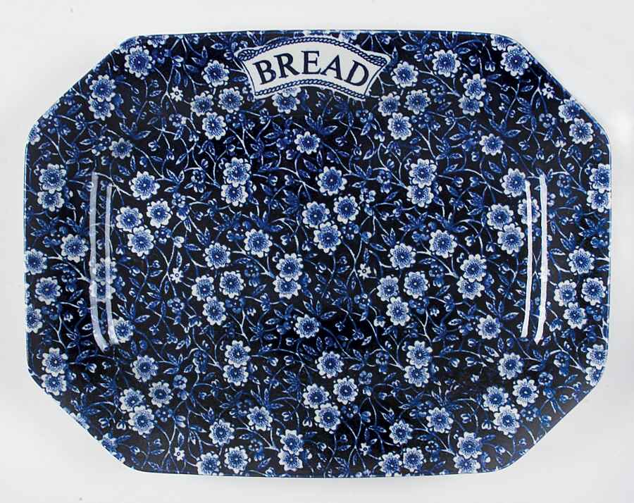 Calico Blue (Burleigh Stamp) 11" Bread Tray by Staffordshire-1