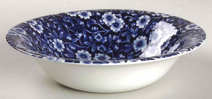 Calico Blue (Burleigh Stamp) Coupe Cereal Bowl by Staffordshire-1