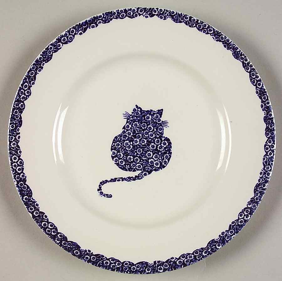 Calico Blue (Burleigh Stamp) Child's Plate by Staffordshire-1