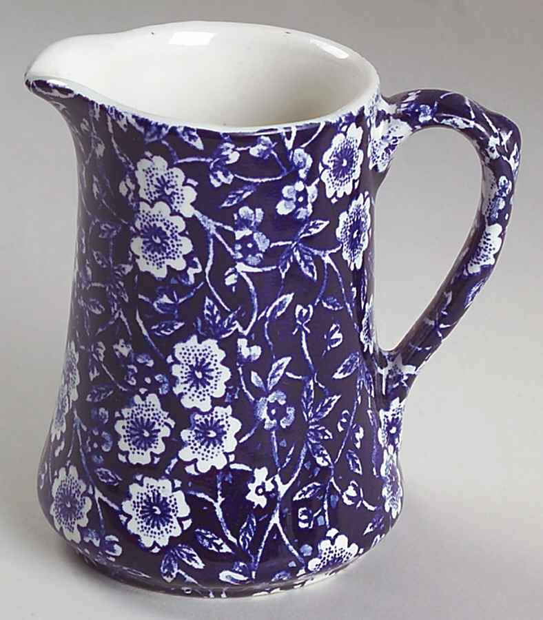 Calico Blue (Burleigh Stamp) Mini Creamer by Staffordshire-1