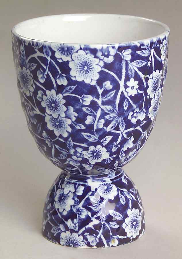 Calico Blue (Burleigh Stamp) Double Egg Cup by Staffordshire-1