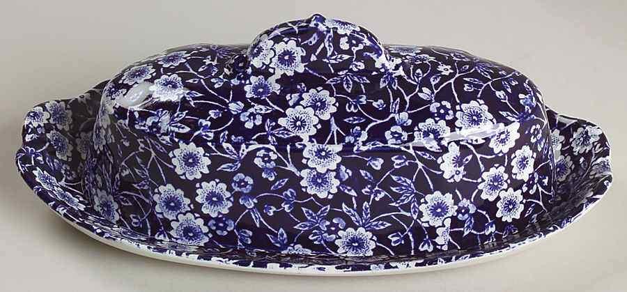 Calico Blue (Burleigh Stamp) 1/4 Lb Covered Butter by Staffordshire-1
