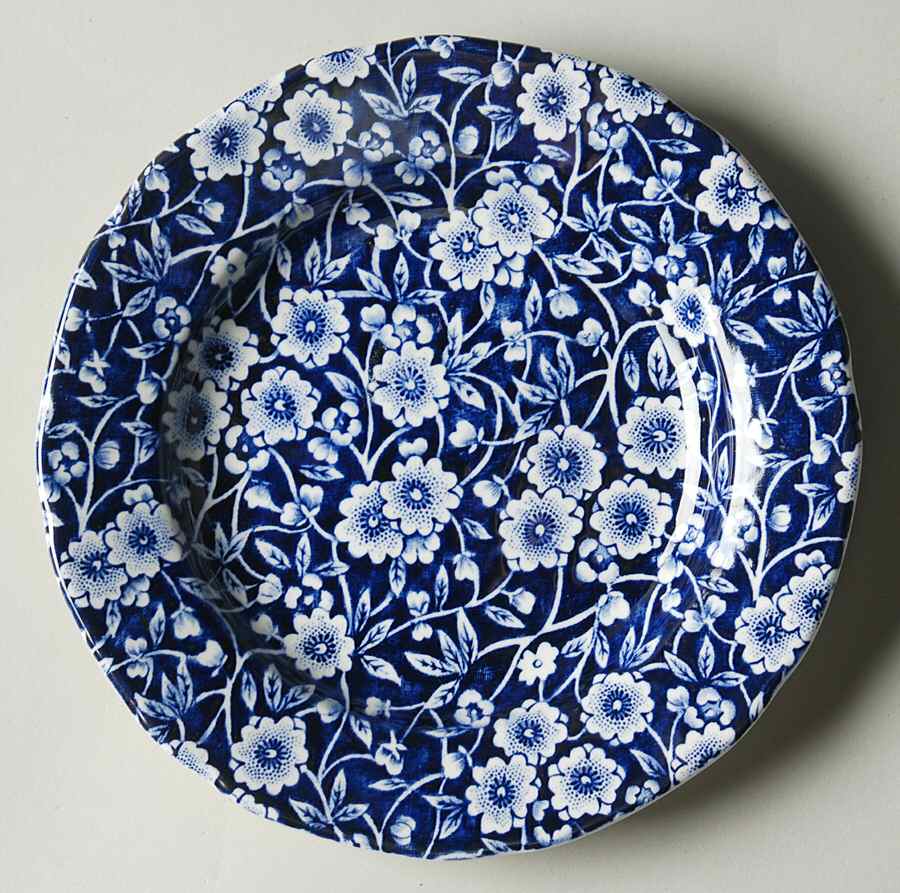 Calico Blue (Burleigh Stamp) Bread & Butter Plate by Staffordshire-1