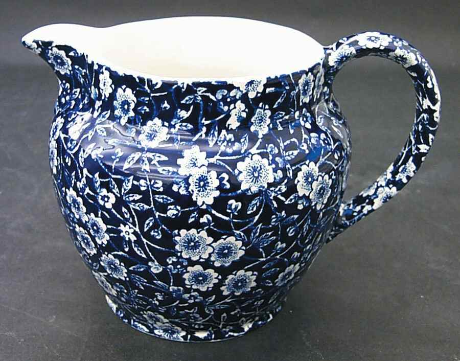 Calico Blue (Burleigh Stamp) Medium Dutch Jug by Staffordshire-1