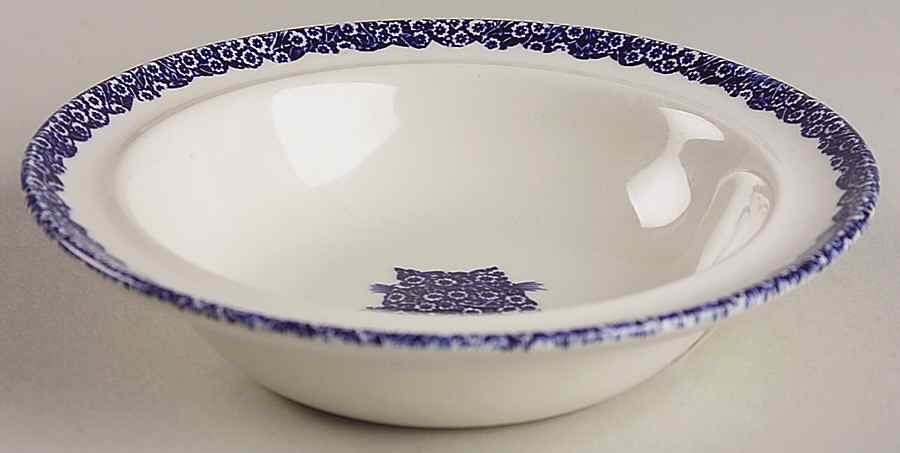 Calico Blue (Burleigh Stamp) Child's Bowl by Staffordshire-1