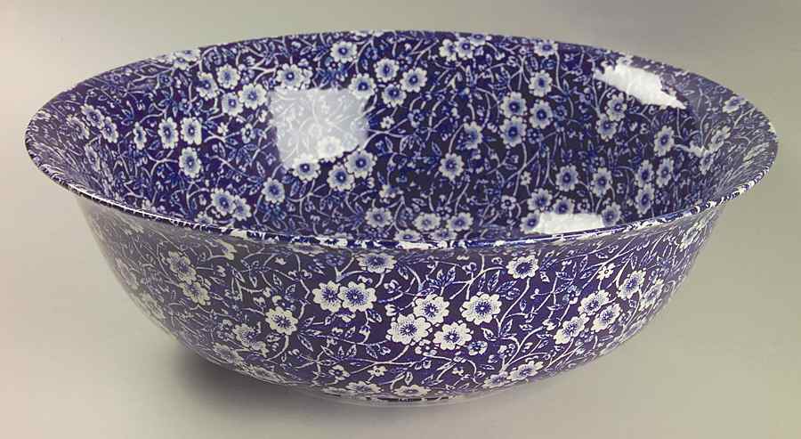 Calico Blue (Burleigh Stamp) 12" Large Fruit Bowl by Staffordshire-1