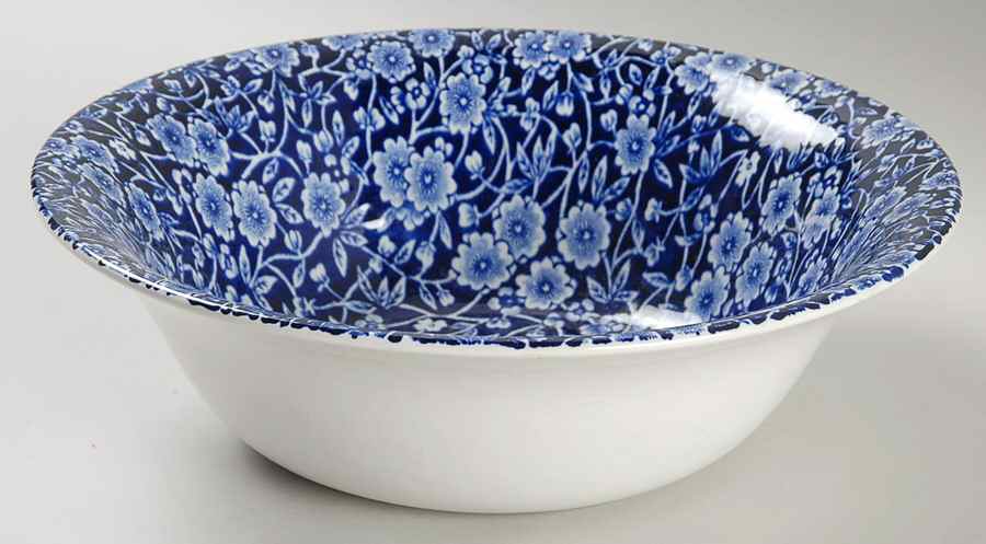 Calico Blue (Burleigh Stamp) 8" Round Vegetable Bowl by Staffordshire-1