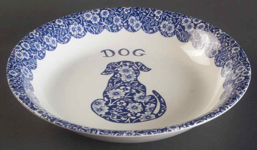 Calico Blue (Burleigh Stamp) Coupe Soup Bowl by Staffordshire-1