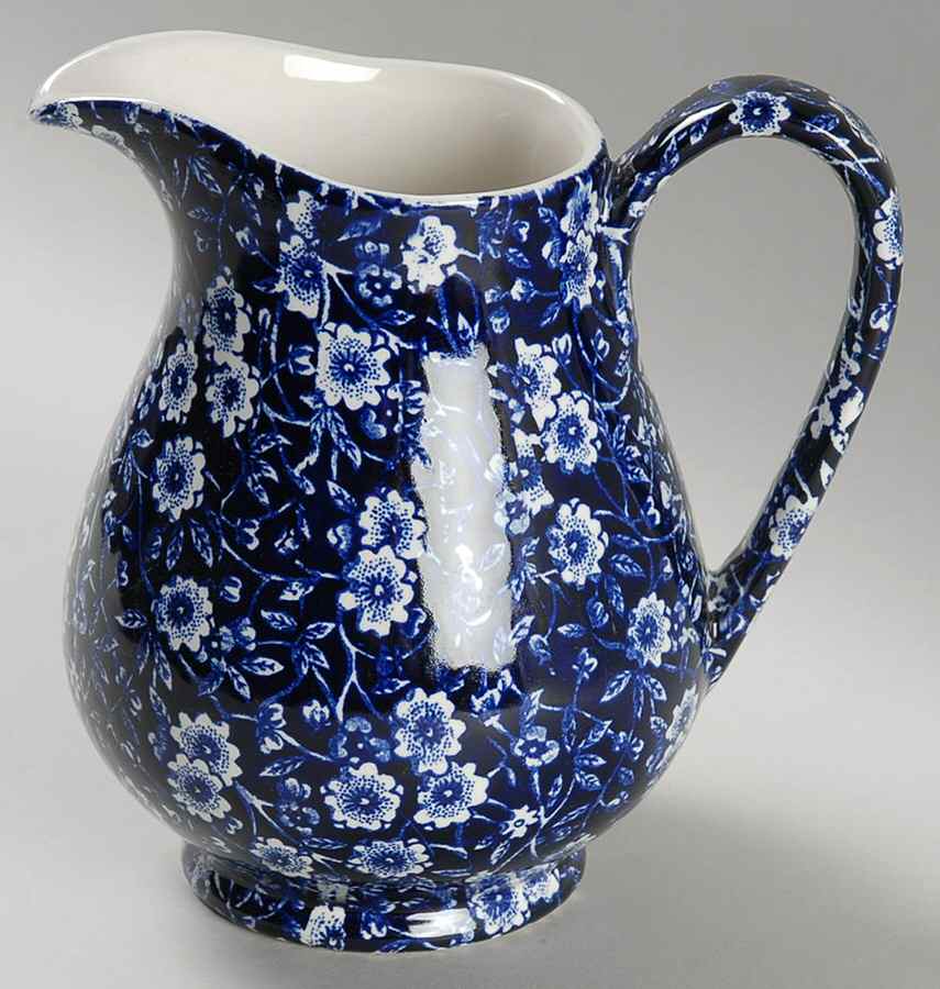 Calico Blue (Burleigh Stamp) Sandringham Jug by Staffordshire-1