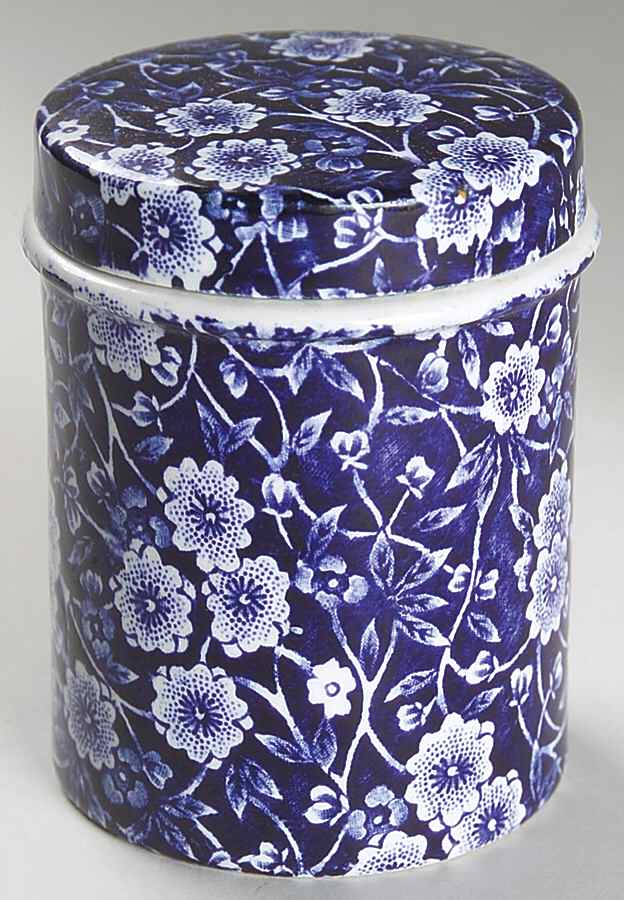 Calico Blue (Burleigh Stamp) 3" Storage Jar & Lid by Staffordshire-1