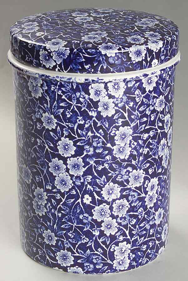 Calico Blue (Burleigh Stamp) 6" Storage Jar & Lid by Staffordshire-1