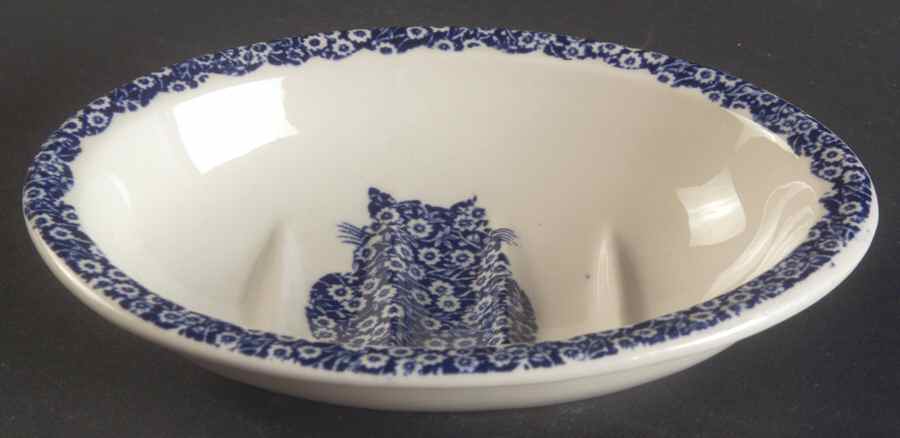 Calico Blue (Burleigh Stamp) Soap Dish by Staffordshire-1