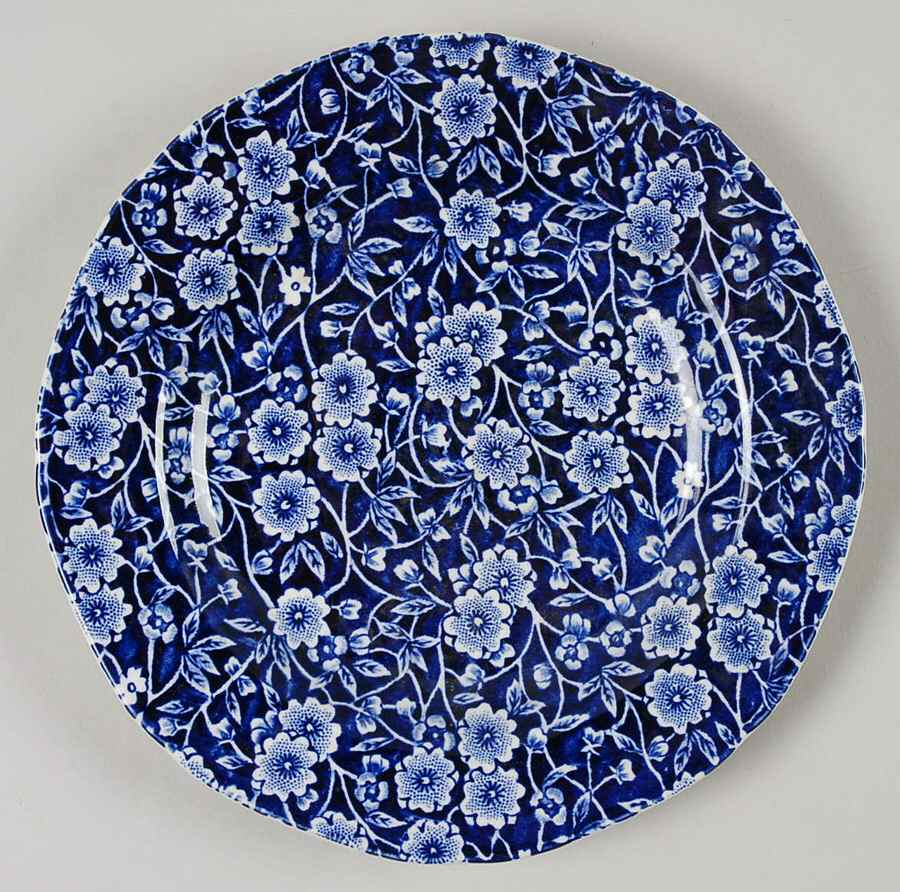 Calico Blue (Burleigh Stamp) Salad/Dessert Plate by Staffordshire-1