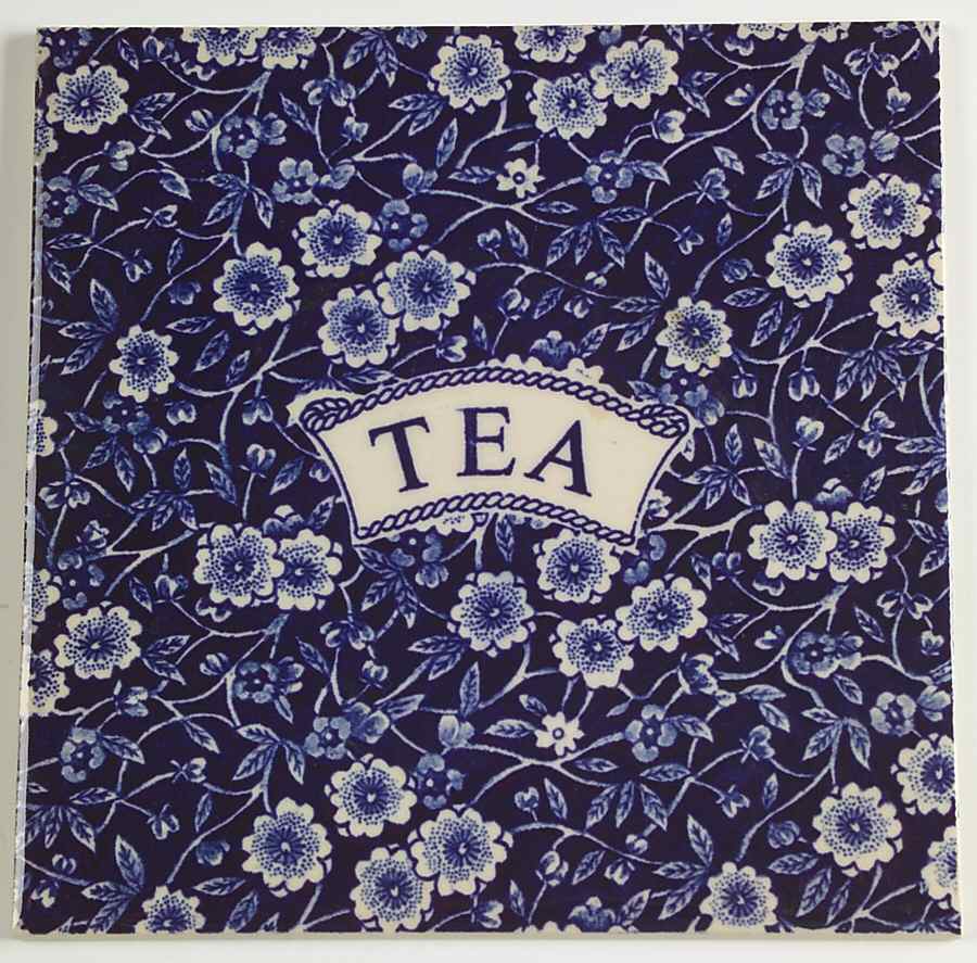 Calico Blue (Burleigh Stamp) Tea Tile by Staffordshire-1