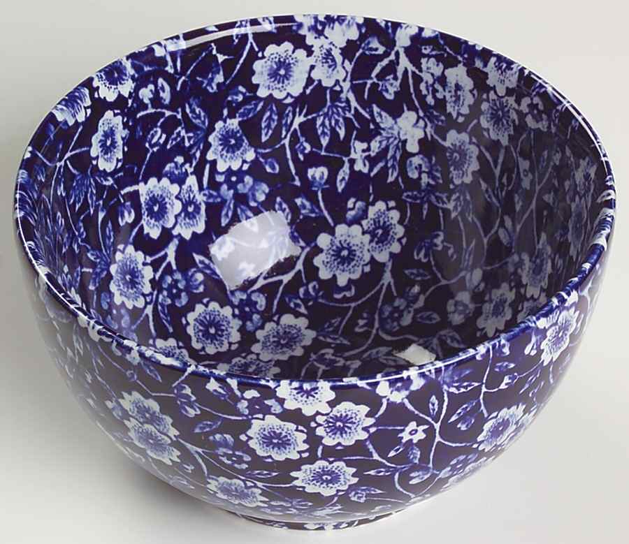 Calico Blue (Burleigh Stamp) Open Sugar Bowl by Staffordshire-1