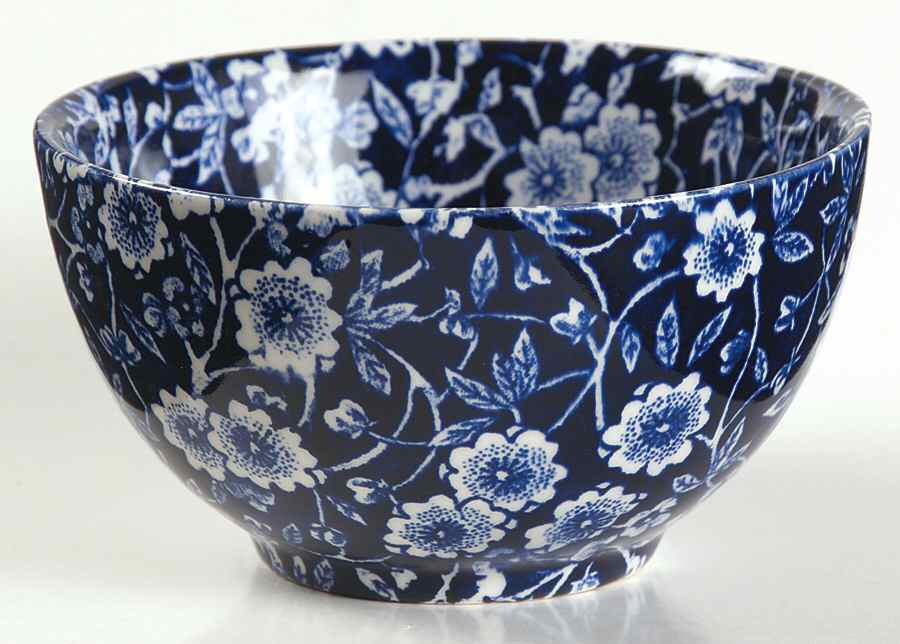 Calico Blue (Burleigh Stamp) Mini Open Sugar Bowl by Staffordshire-1