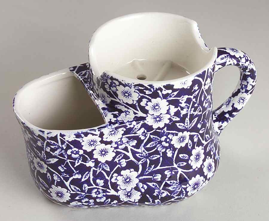 Calico Blue (Burleigh Stamp) Shaving Mug by Staffordshire-1