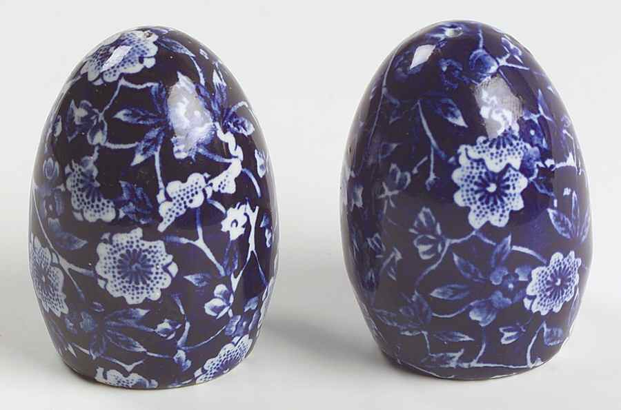 Calico Blue (Burleigh Stamp) Salt & Pepper Set by Staffordshire-1
