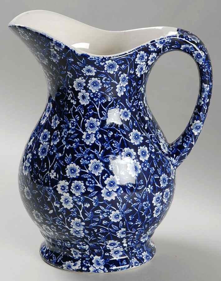 Calico Blue (Burleigh Stamp) 32 Oz Pitcher for Pitcher & Bowl Set by Staffordshire-1