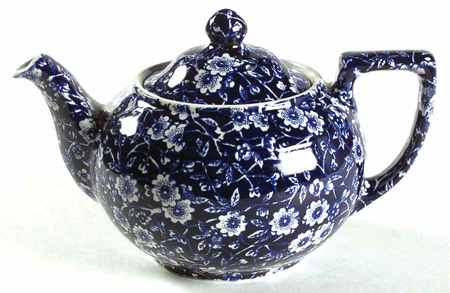 Calico Blue (Burleigh Stamp) Mini Teapot & Lid by Staffordshire-1