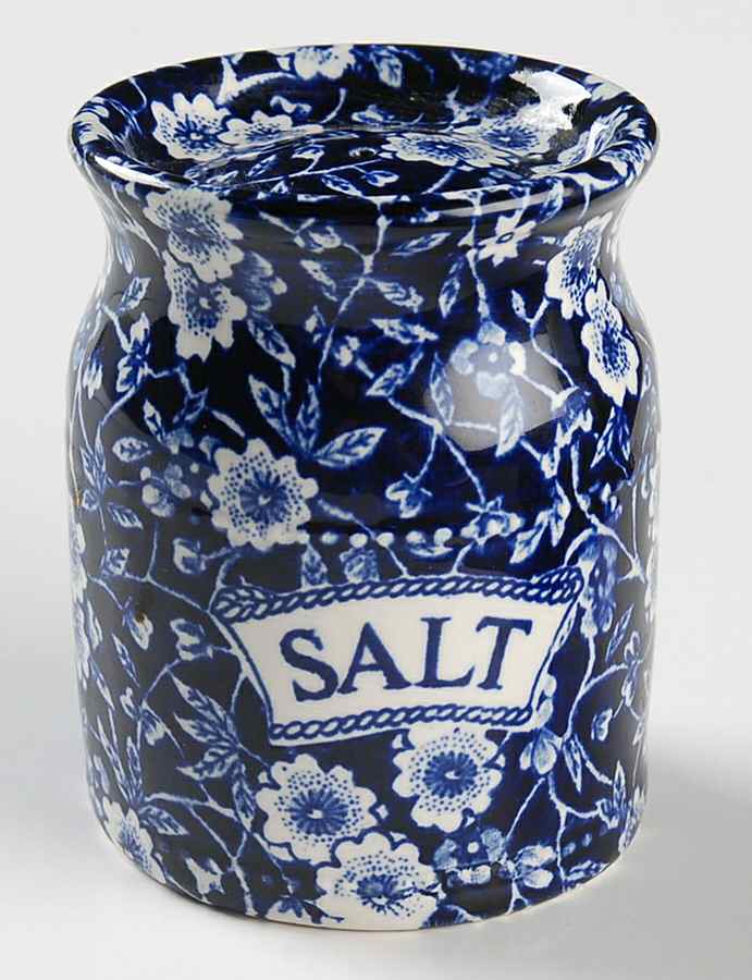 Calico Blue (Burleigh Stamp) Salt Shaker by Staffordshire-1