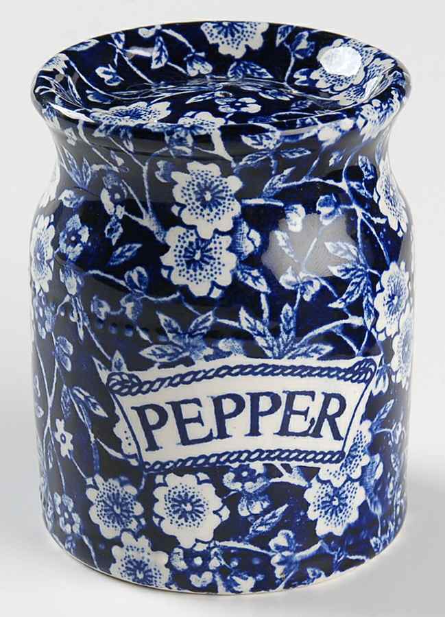 Calico Blue (Burleigh Stamp) Pepper Shaker by Staffordshire-1