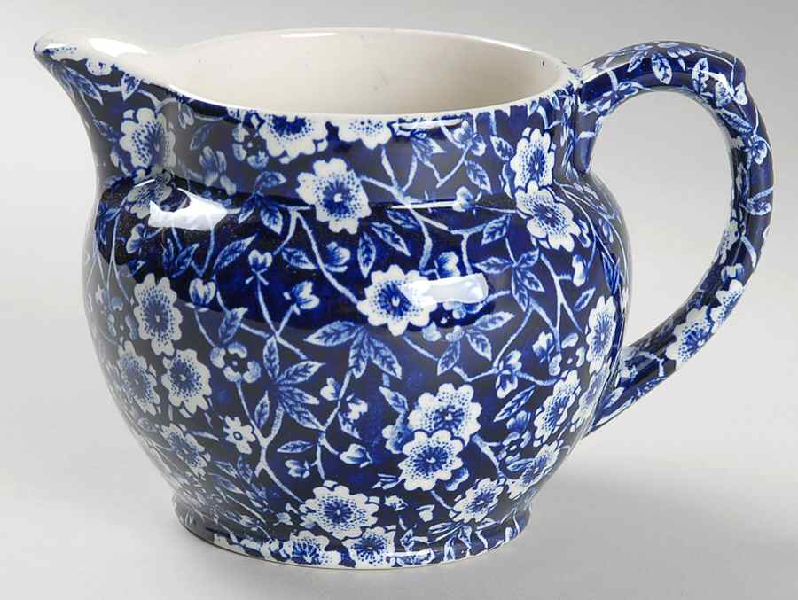 Calico Blue (Burleigh Stamp) Small Dutch Jug by Staffordshire-1