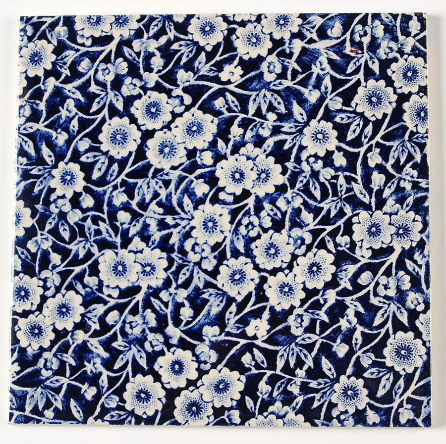 Calico Blue (Burleigh Stamp) Tea Tile by Staffordshire-1