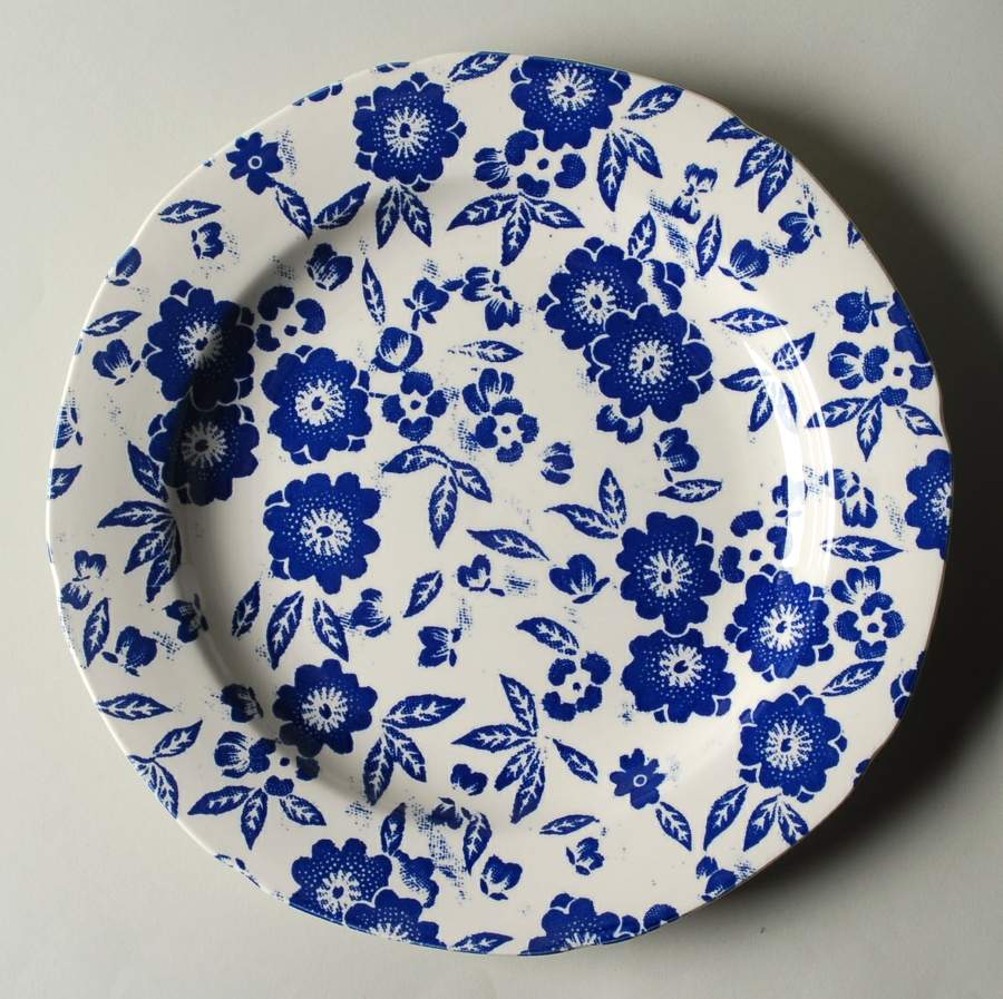Calico Blue (Burleigh Stamp) Accent Dinner Plate by Staffordshire-1