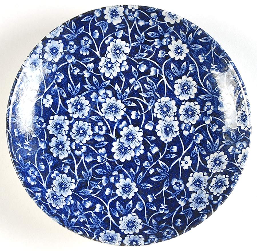Calico Blue (Burleigh Stamp) Saucer by Staffordshire-1