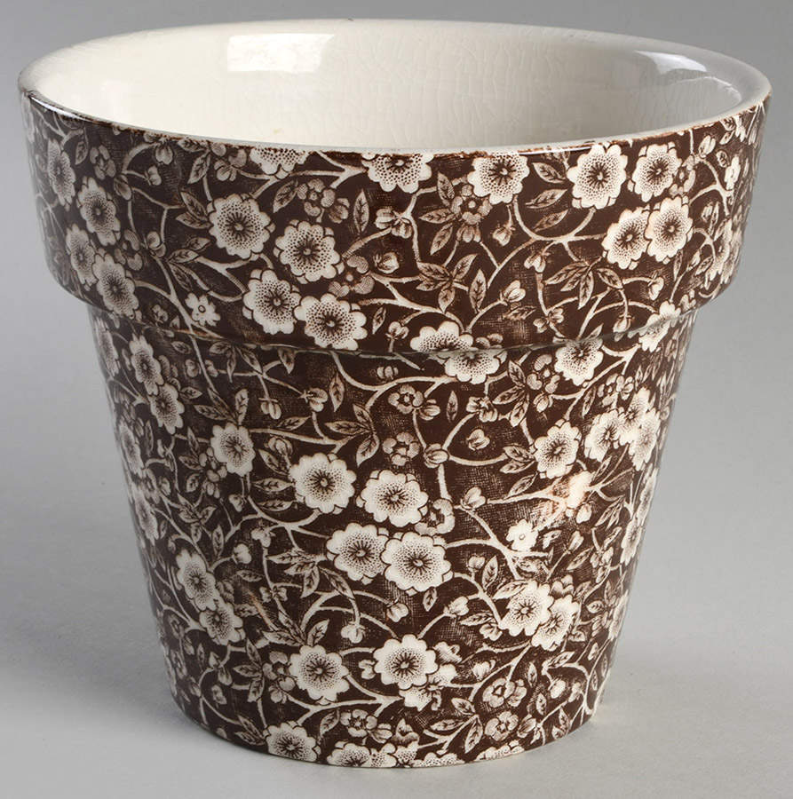 Calico Brown 5" Flower Pot by Staffordshire-1