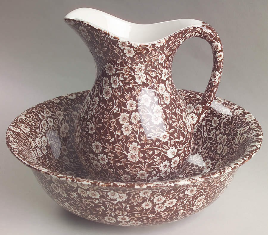 Calico Brown 32 Oz Pitcher & Bowl Set by Staffordshire-1