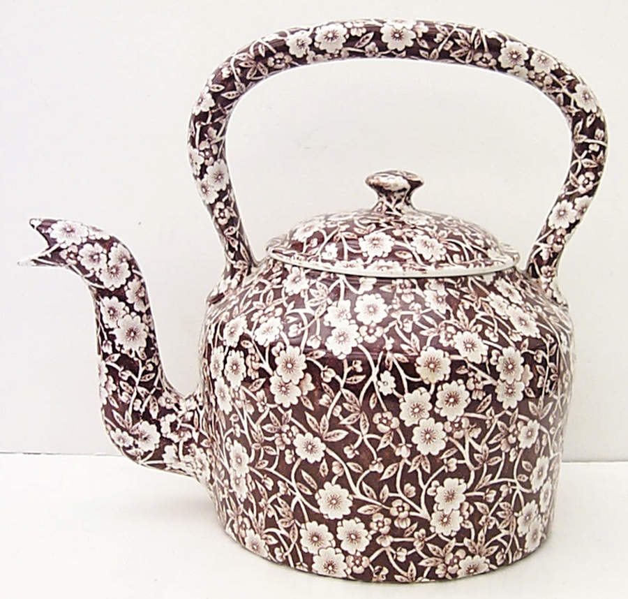 Calico Brown Kettle & Lid by Staffordshire-1