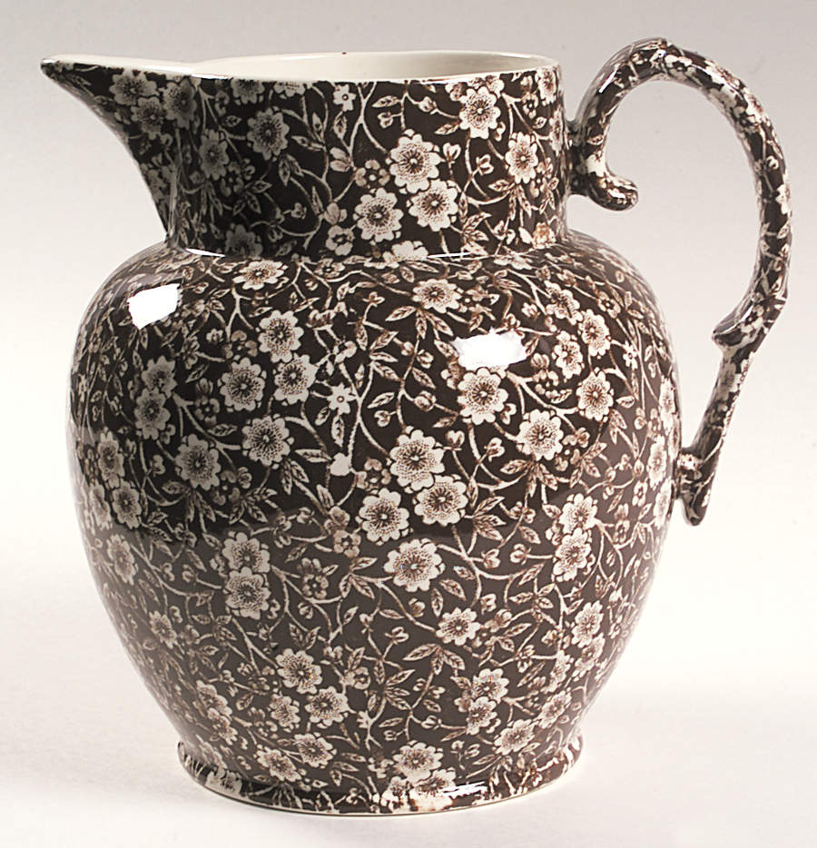 Calico Brown Etruscan Jug by Staffordshire-1